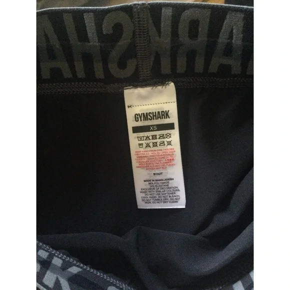 GYM SHARK NIP Black Leggings XS - Picture 5 of 6